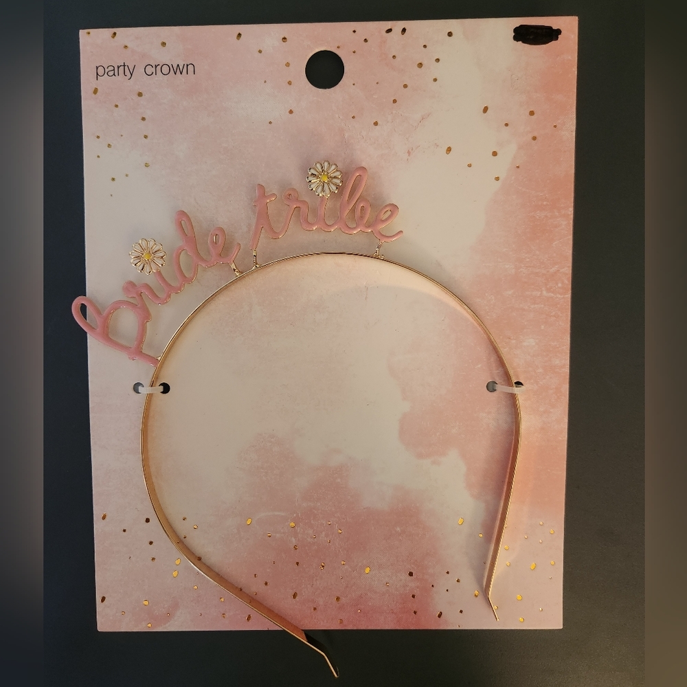Bride Tribe Headband Pink and Gold
